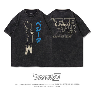 TEE7 龙珠T恤赛亚人王子贝吉塔宽松古着vintage日系原宿纯棉短袖