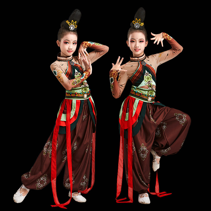 敦煌伎乐飞天舞蹈服成人云川之舞表演西夏公主中国风古典舞演出服