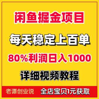 闲鱼虚拟资料副业赚钱教程咸鱼掘金小专案手机创业营运实操课大全