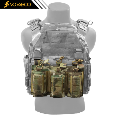 战术三联弹夹袋勾面背心扩展包