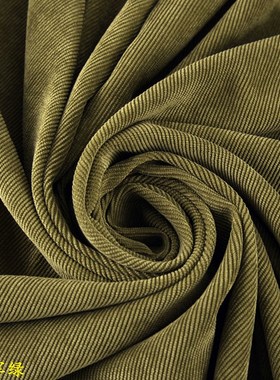 军绿色灯芯绒面料 宝宝背带裤服装 锦涤细条纹纯色条绒 裤子布料