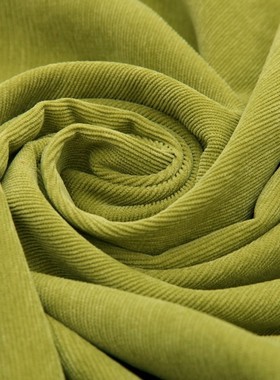 纱支150D*48F果绿色衬衣裤子面料 21坑涤锦灯芯绒 21条灯芯绒现货