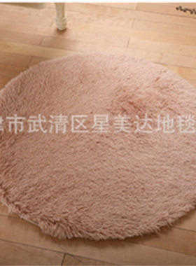 供应欧式圆形丝毛长毛地毯 可水洗丝毛电脑垫 瑜伽健身地垫