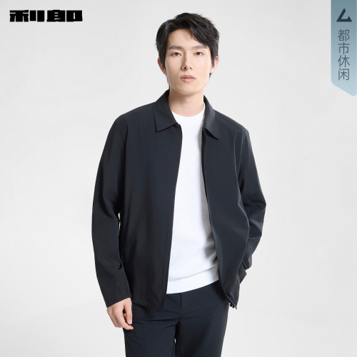利郎官方商场同款翻领夹克外套