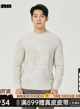 【商场同款】利郎官方毛衫男士半高领提花冬季毛衣25DMS3041S