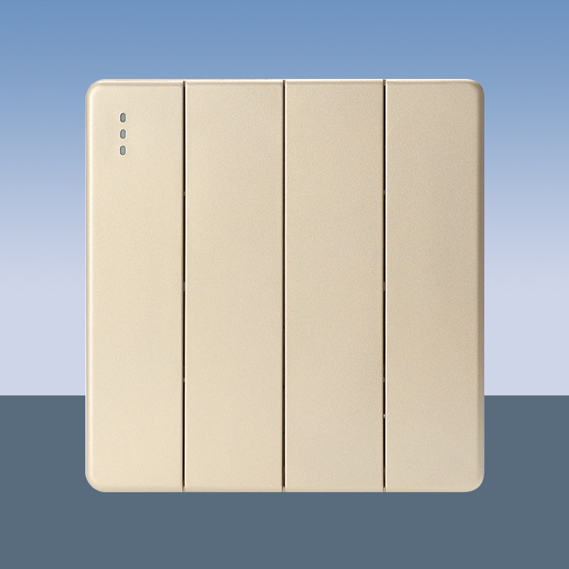 四开门铃四位4位四门铃开关按钮自动复位开关面板86型面板金色