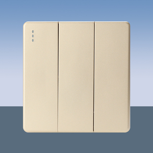 86型金色3三位触点自动复位回弹开关按钮 强弱电路触发式常开回位