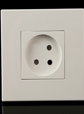 86型PC白色以色列标16A250V三圆柱孔暗装插座加沙墙壁电源面板