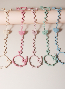 全硅胶奶嘴链彩虹可爱防掉链宝宝安抚奶嘴链拴儿童奶瓶防丢婴儿车