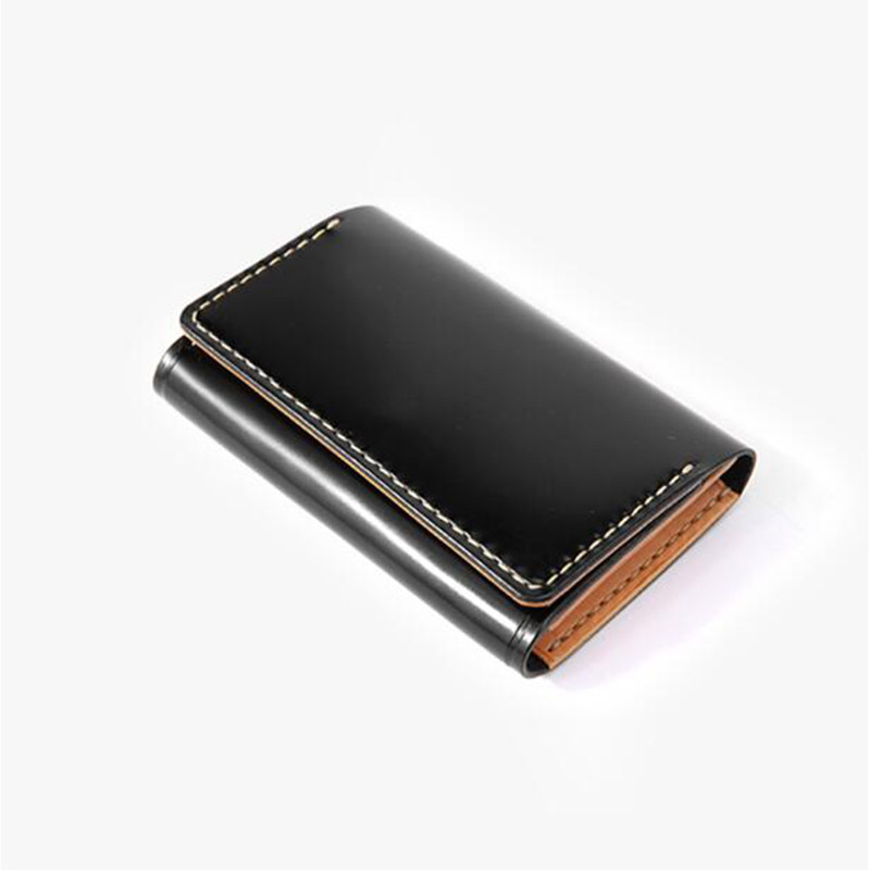 瓦舍手工 日本新禧马臀皮 大容量手工制作名片包真皮卡包男