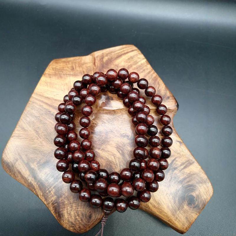 高油高密手串小叶紫檀玻璃底