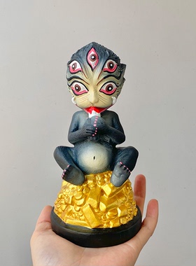 泰国佛牌 龙婆Boon Tum 2562年 五眼四耳 小立尊家居办公室摆件