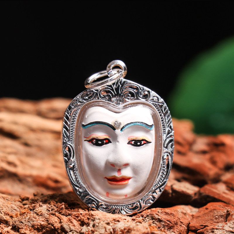 15年老店泰国佛牌龙婆滴白脸佛白面佛金面佛泰银壳手链项链吊坠