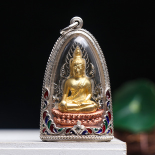 泰国佛牌 2555年 成功佛 纯银壳 项链吊坠限量版带编号