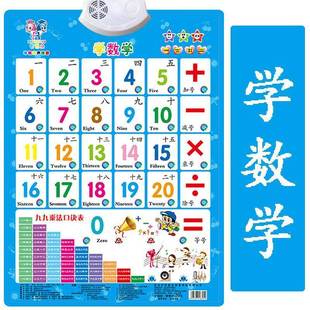 学数学有声挂图加减法计算口诀表发声墙贴幼儿认数字宝宝认字挂图