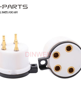 EIZZ 特氟龙4脚管座铍铜四脚 Telefunken德律风根RE404电子管管座