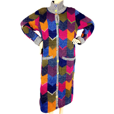 vintage孤品海外撞色拼接羊毛衣