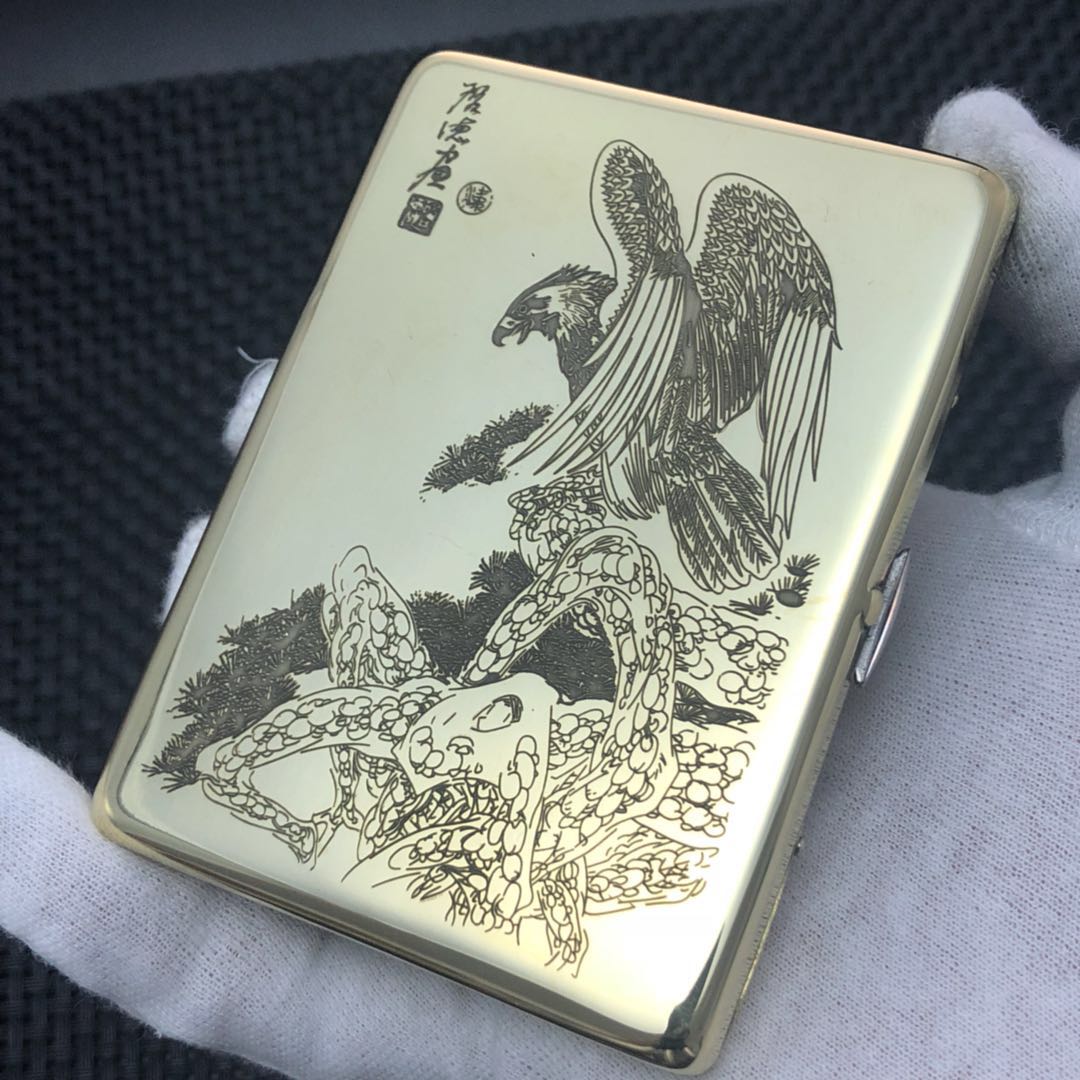 双枪ZP黄铜正品烟盒图案