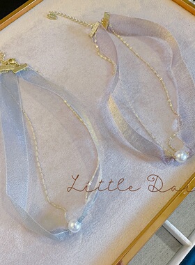 Little Daisy朦胧金色光泽珍珠颈饰 日系choker优雅温柔一颗珍珠