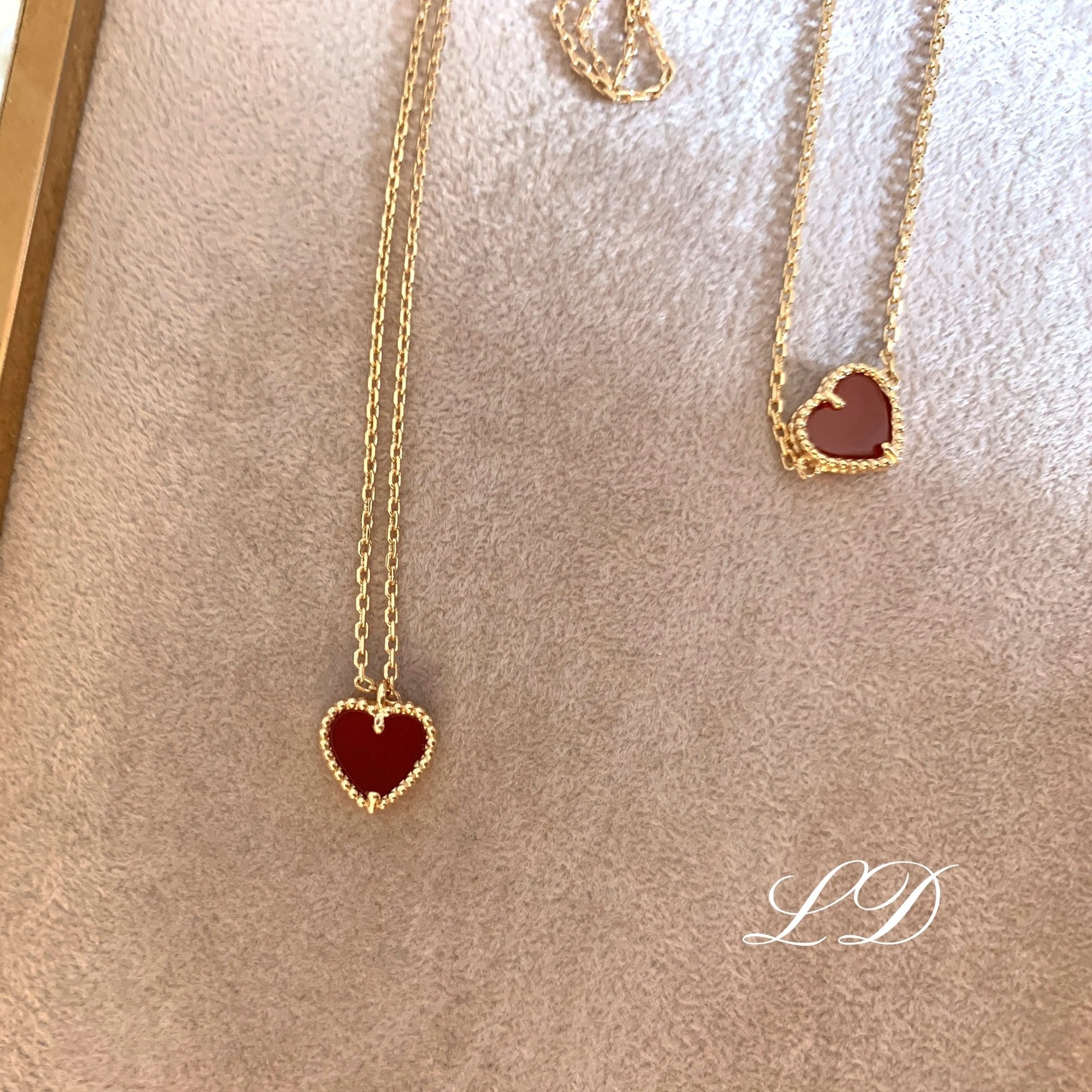 little daisy精致氛围感小红心百搭通勤高级感纯欲不褪色项链手链