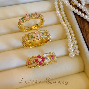 Little 掐丝珐琅江南女子超仙小众开口戒指可调节百搭 Daisy新中式