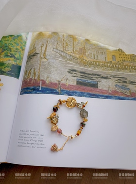 手作孤品文艺复兴蜻蜓牌捷克琉璃复古小众手工串珠手链闺蜜礼物