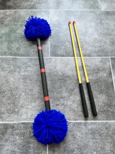 50儿童打花棍60成人打花棍蓝色健身老北京毛线头花棍成套装室内外
