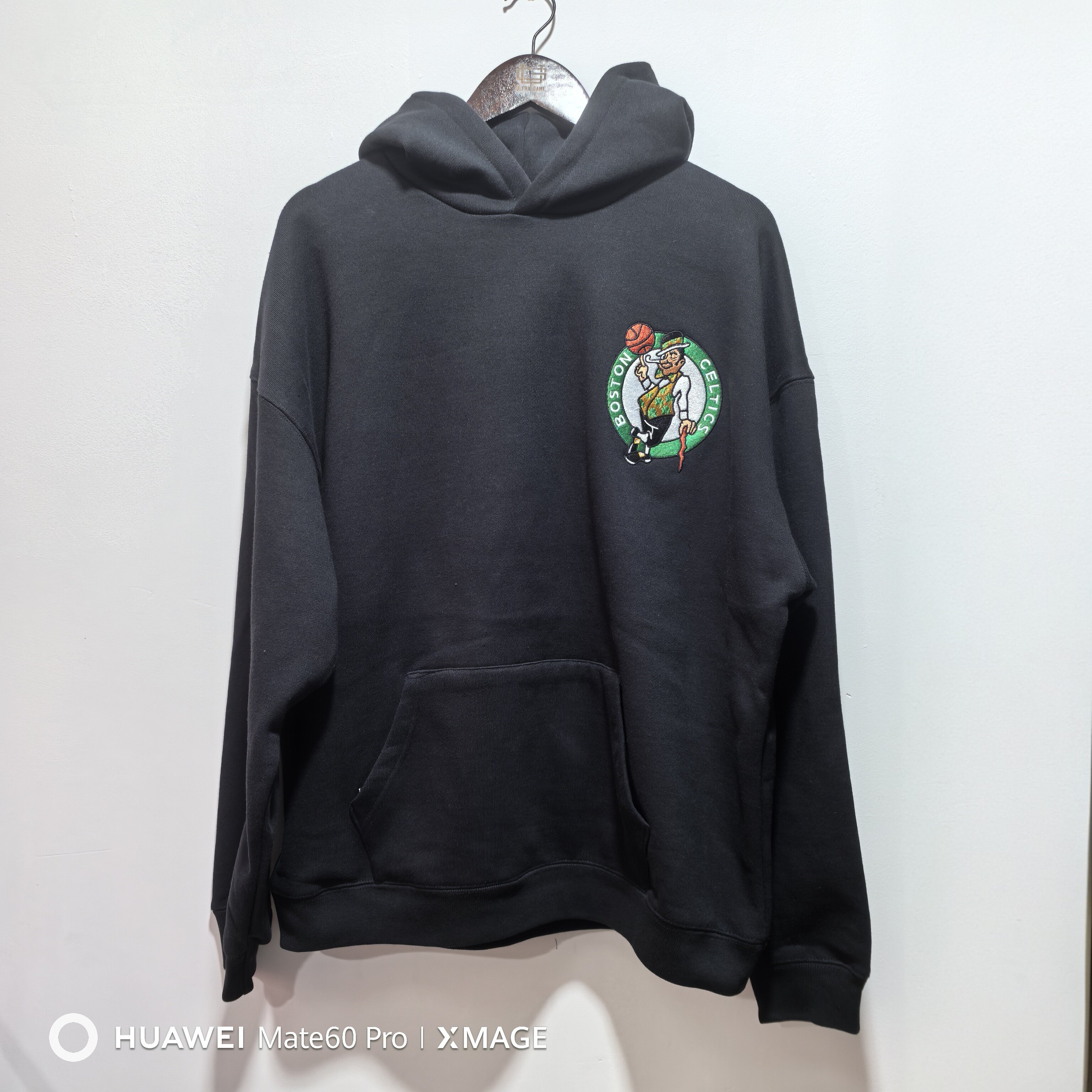 篮球凯尔特人运动男重磅连帽卫衣高端刺绣印花工艺西海岸潮宽松版