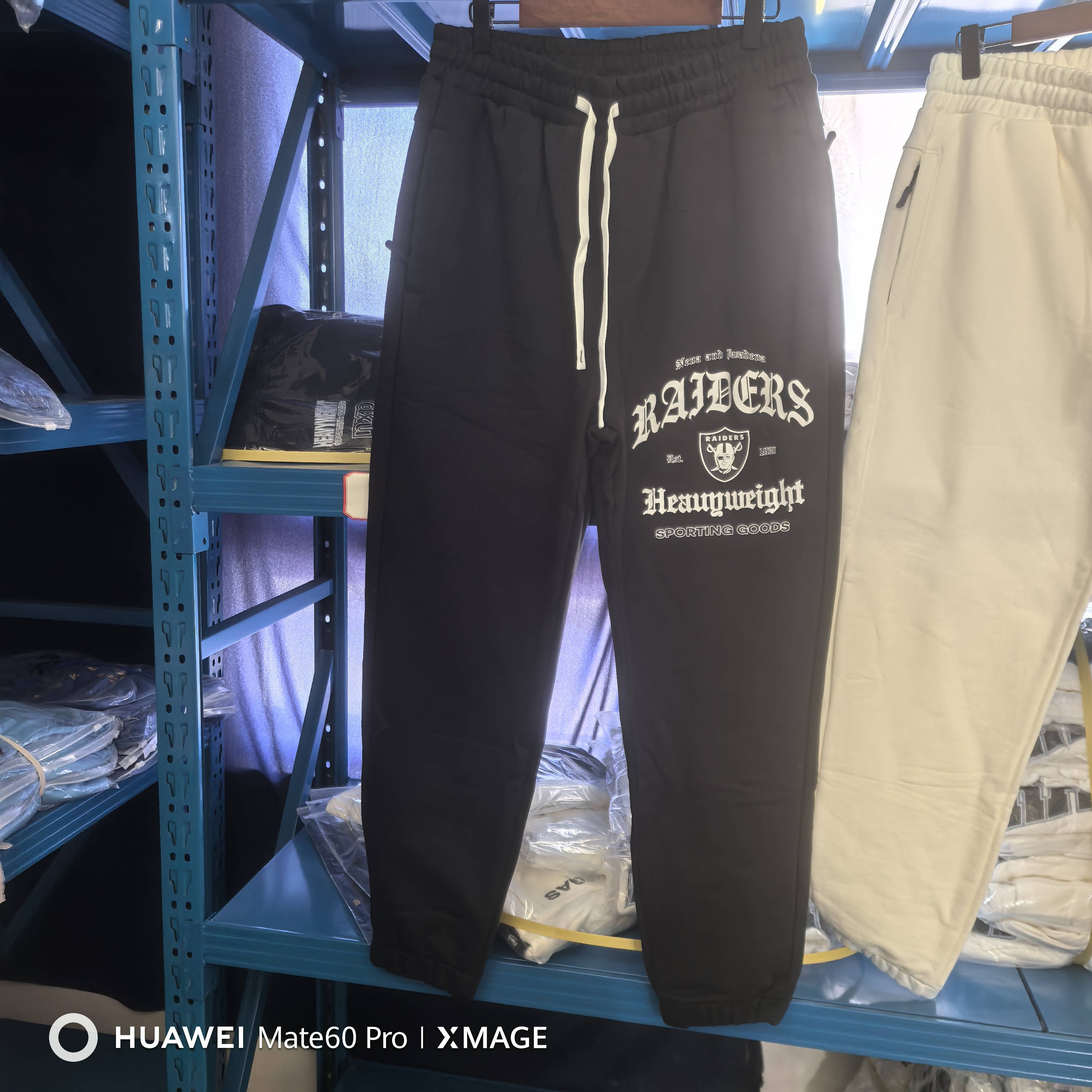 北美橄榄球突袭者队重磅毛圈束脚卫裤NXP高端印花西海岸潮宽松版