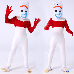 玩具总动员福克 cosplay服装 儿童连体紧身衣角色扮表演服装 Forky