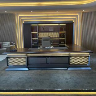 迪欧帝尊新中式 老板桌高端董事长大班台简约现代总裁桌办公室家具