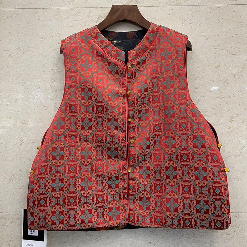 2026春季新款新中式琉璃扣两面穿柿柿如意马夹女上衣百搭马甲262,女装/女士精品,马夹,淘宝优惠券,粉丝福利购,淘宝优惠卷