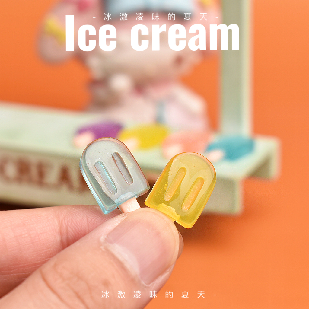 YQT迷你水果雪糕微缩场景食玩 娃屋甜品棒冰摆件树脂diy饰品配件