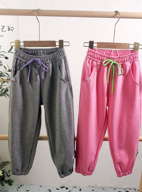 牛哆哆儿童运动裤春秋男女童宽松针织裤收口裤休闲裤62093