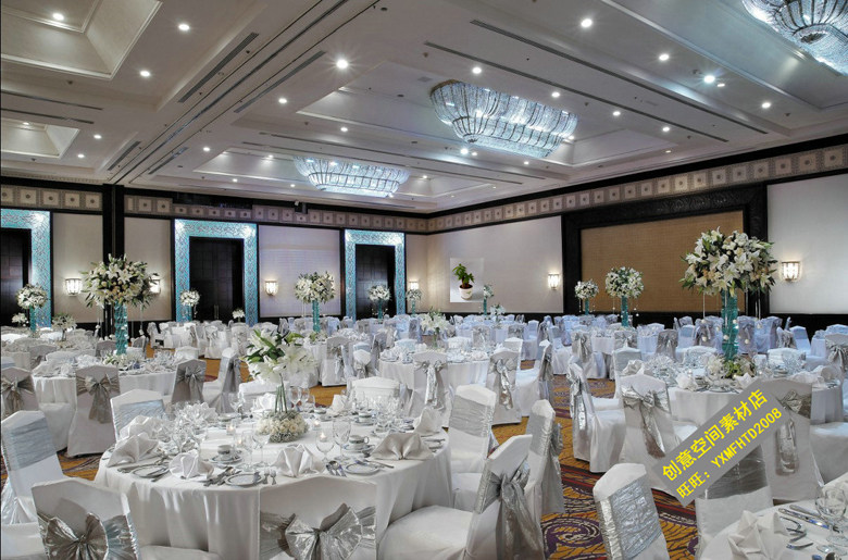 室内星级酒店宴会厅会议厅高清照片奢华欧式酒店设计实景效果图