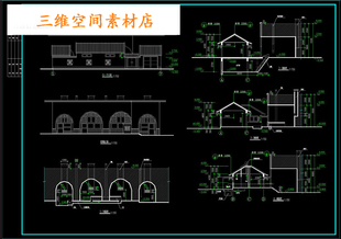 工程建筑陕北黄土高原窑洞风格建筑设计施工图cad图纸建筑设计
