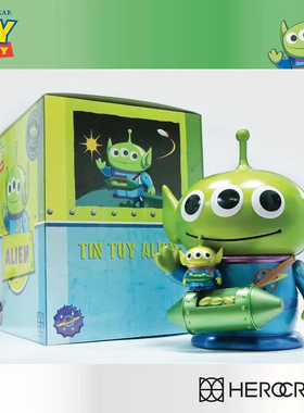 现货HEROCROSS 玩具总动员 30CM仿真铁皮造型搪胶 三眼仔潮玩摆件