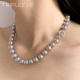 极光Akoya真多麻人造海水珍珠项链伴彩银灰蓝大溪地冰川蓝铂金灰