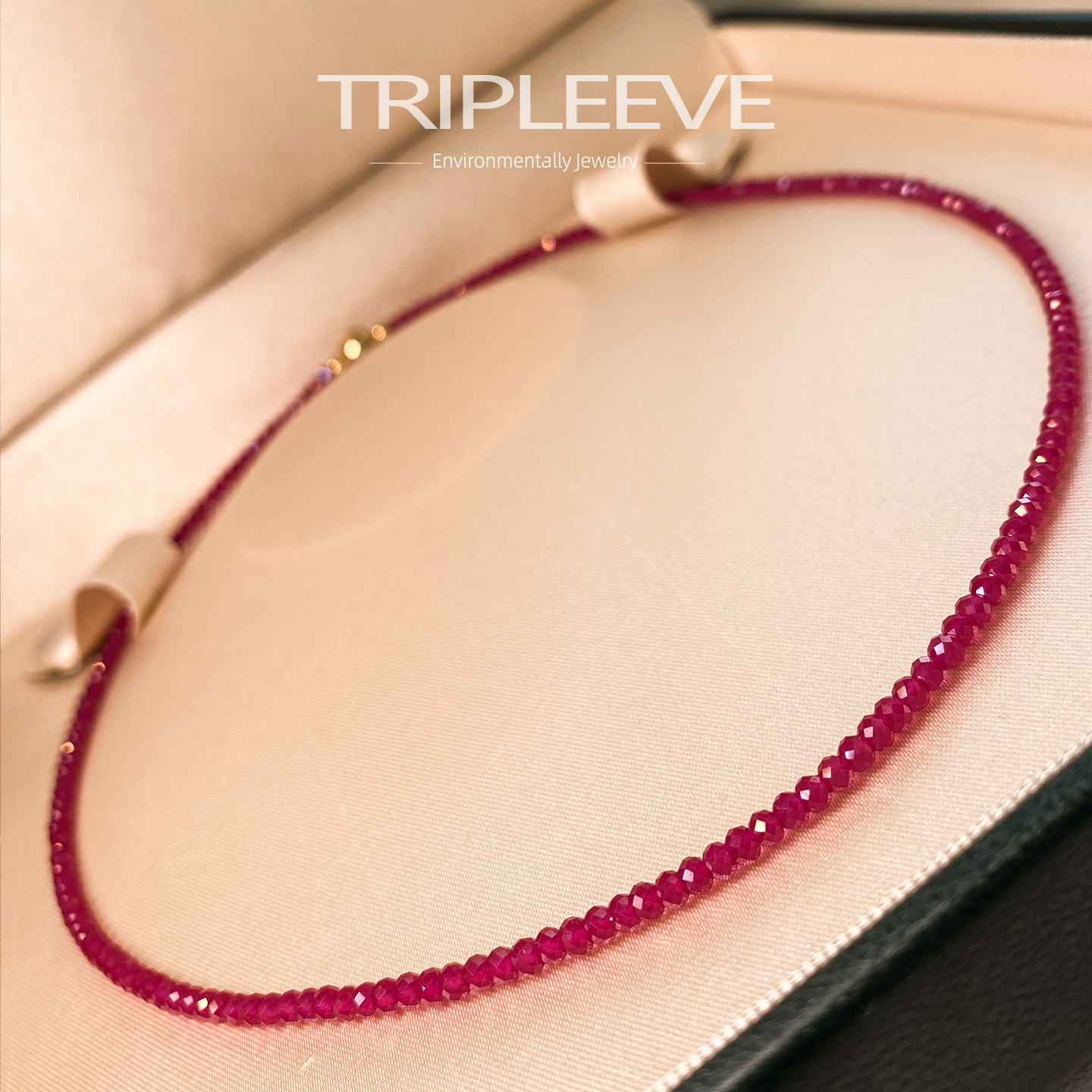 培育红宝石！实验室培育鸽血红宝石切面超细项链锁骨链本命年红绳