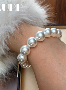 拟真微渐变！澳白珍珠手链专柜棉线打结钛钢磁扣不掉色经典基础款