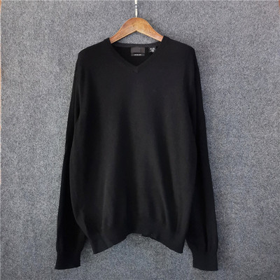 美系高端休闲 男款V领薄款客供美利奴羊毛贴身丝滑春季针织衫毛衣