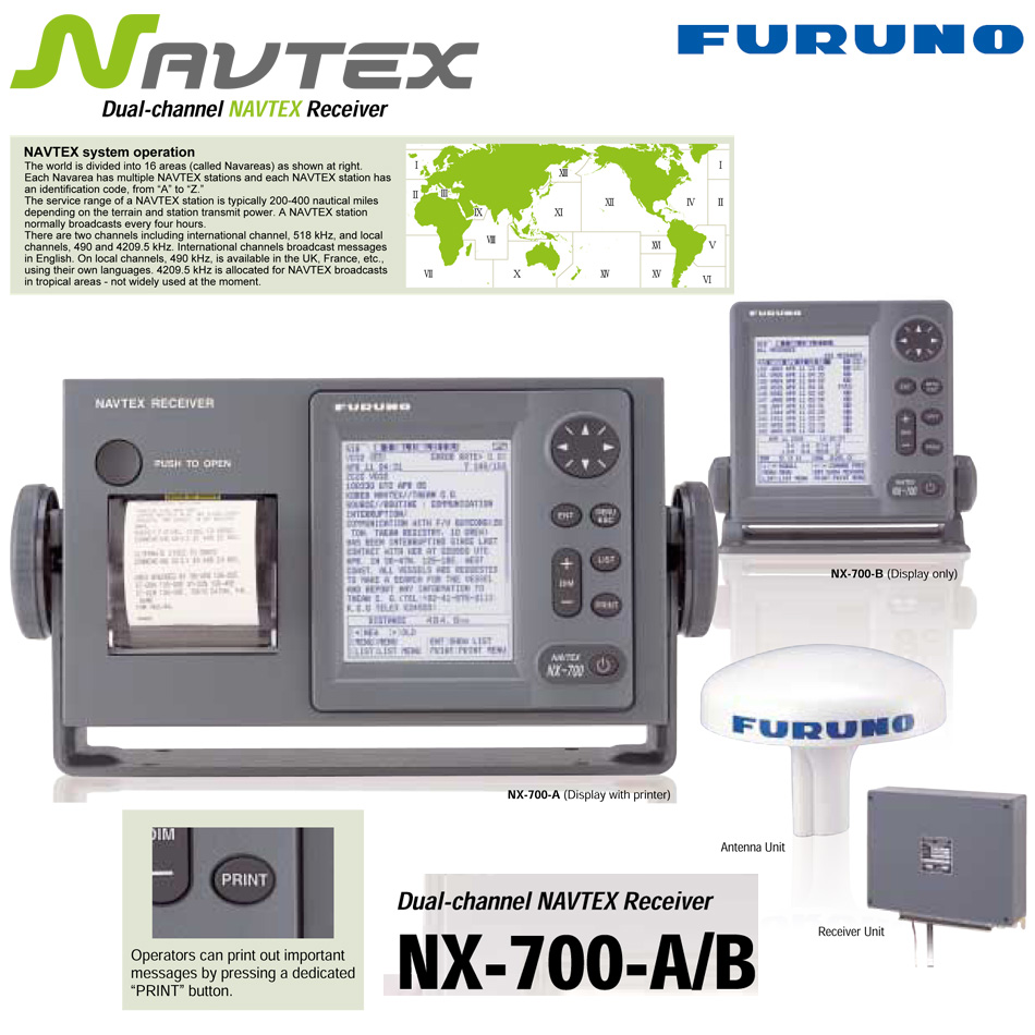 FURUNO日本古野航行警告接收机 NX700A IMO船用 NAVTEX CCS证书