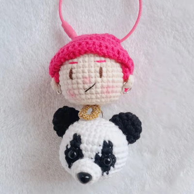 王嘉尔毛线周边熊猫团玩偶包挂件成品 Jackson Wang明星应援礼物