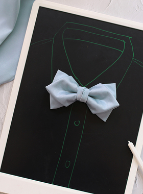 吴大侠浅蓝色领结煲呔蝴蝶结婚新郎伴郎婚礼西装衬衫宴会司仪男