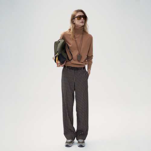 FRONTROWSHOP 格纹松弛感显瘦阔腿神裤
