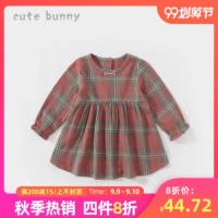 Cutebunny2019 cho bé gái mùa thu mới tay dài váy bé gái váy cotton - Váy váy len bé gái
