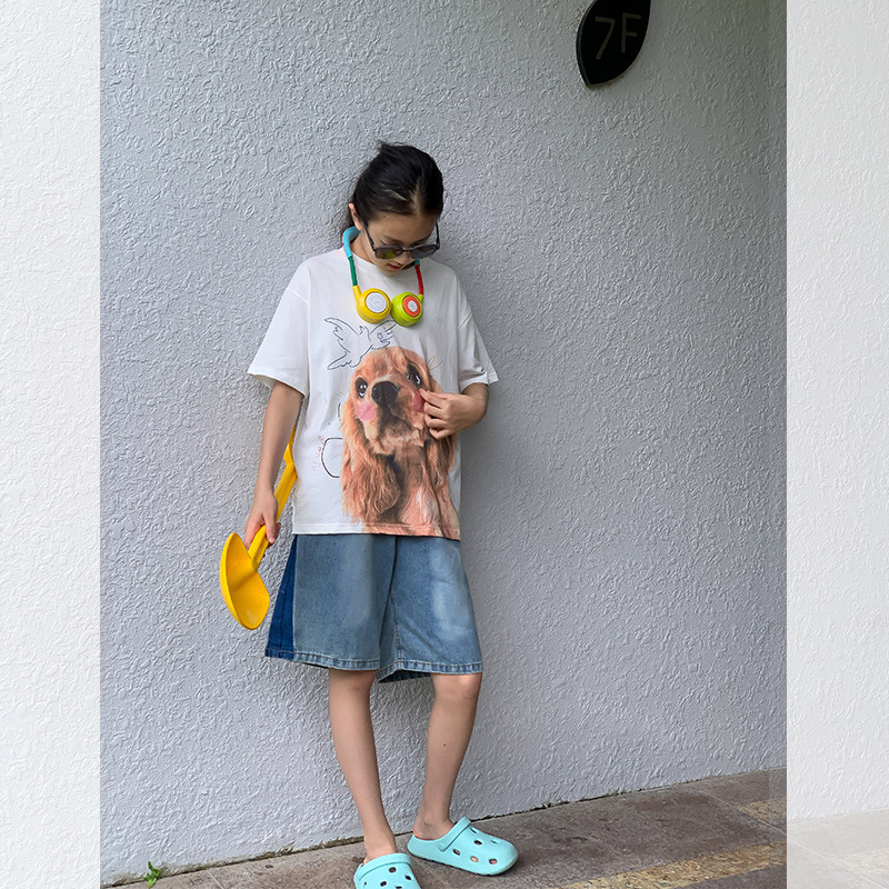 西西家女童2025夏新款短袖T恤