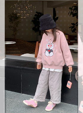 【兔八哥】西西家女童2025秋冬新款加绒卫衣儿童百搭上衣JX15377