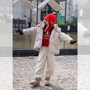 【灰常帅】西西家女童2025冬新款连帽羽绒服儿童保暖外套JX56029