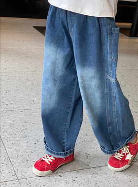 【帅牛】西西家女童2026春新款简约牛仔裤儿童百搭老爹裤KLK5566